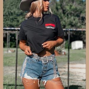 Western rhinestone fringe shorts. Bought from punchy blonde boutique.